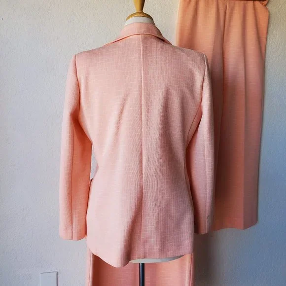 Koret California 70s Vintage 4 Piece Pant Skirt Suit Set Top Knit Polyester M/L - Picture 3 of 10